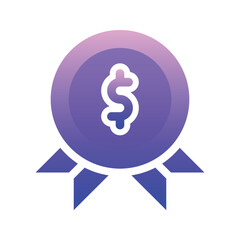 dollar medal logo gradient design template icon element