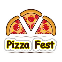 Pizza Fest Slices, vector art illustration.
