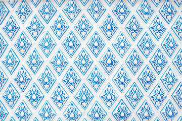 Blue thai pattern art element