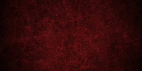 Red and black grunge textured concrete backdrop background. Panorama dark red and black slate background or texture. Vector red concrete texture. Stone wall background.