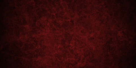 Red and black grunge textured concrete backdrop background. Panorama dark red and black slate background or texture. Vector red concrete texture. Stone wall background.