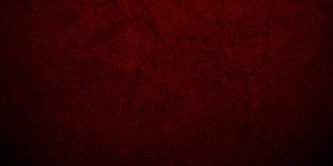 Red and black grunge textured concrete backdrop background. Panorama dark red and black slate background or texture. Vector red concrete texture. Stone wall background.