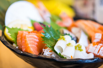 Japanese Assorted Sashimi. Close up
