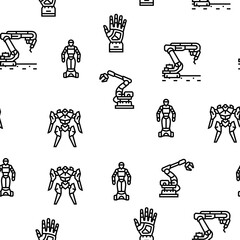 Robot Development And Industry vector seamless pattern