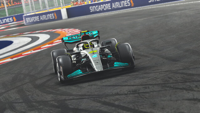 Mercedes F1 Car 3D Illustration, 24 Aug, 2022, Singapore