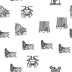 North America Famous Landscape vector seamless pattern