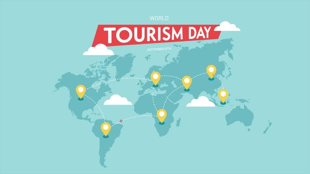 World Tourism Day September 27th illustration on isolated background