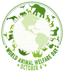 World Animal Welfare Day Concept Vector