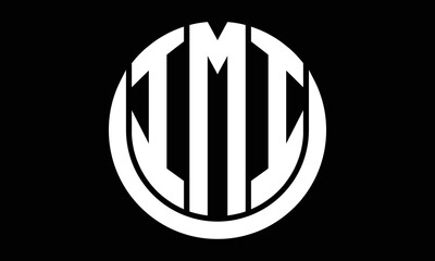 IMI three letter circle logo design vector template.  monogram symbol on black & white. - obrazy, fototapety, plakaty