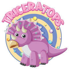 Cute triceratops dinosaur cartoon