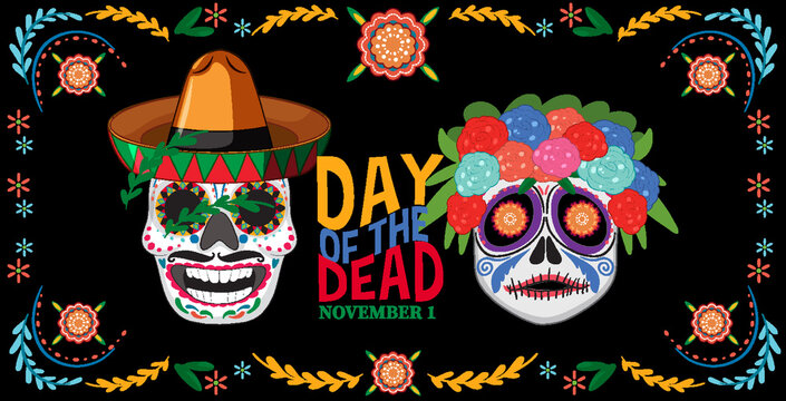 Day of the dead with calaca skull