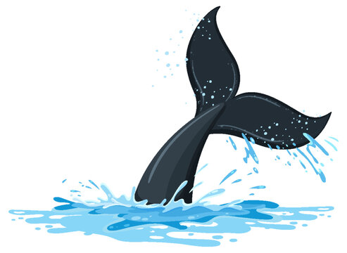 recommend clip art: Tail of whale in the water