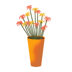 Yellow Potted Plant Illustration