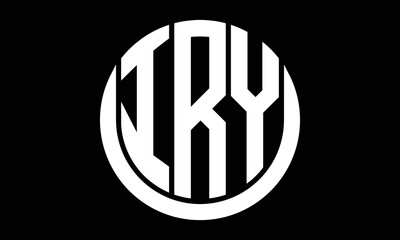 IRY three letter circle logo design vector template.  monogram symbol on black & white. - obrazy, fototapety, plakaty