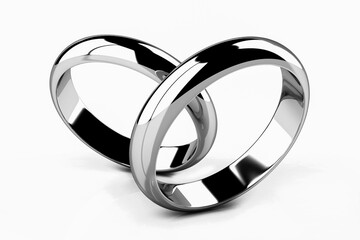 wedding ring on white background (high resolution 3D image)