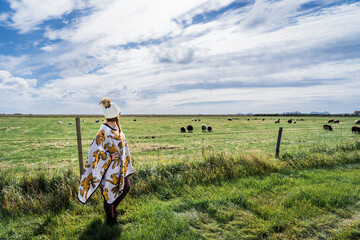 Woman enjoying the countryside