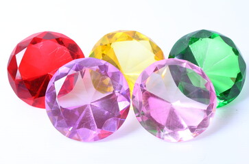  Colorful diamond on white background