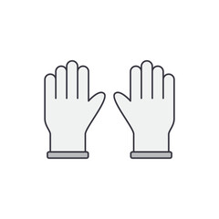 Obraz premium Cleaning gloves rubber icon in color, isolated on white background 