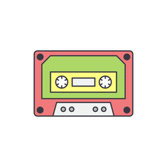cassettes icon  in color, isolated on white background 