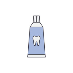 Toothpaste icon in color, isolated on white background 