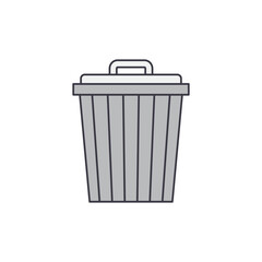 Trash bin icon in color, isolated on white background 