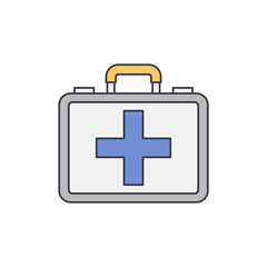 Obraz premium First aid icon in color, isolated on white background 