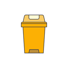 Trash can icon in color, isolated on white background 