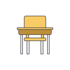 Desk work icon in color, isolated on white background 