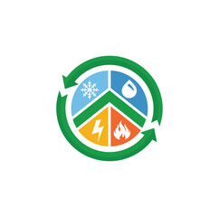 Disaster Restoration Logo design. Emblem Vector Illustration.