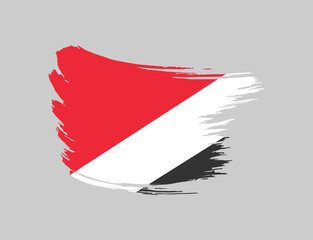 Stain brush painted stroke flag of Principality of Sealand on isolated background