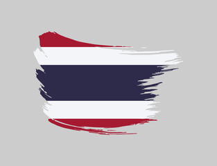 Stain brush painted stroke flag of Thailand on isolated background