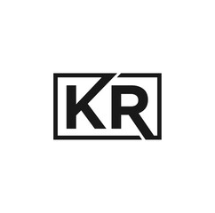 Letter K and R. Square symbol. Logo design. Vector Illustration.
