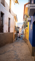 Obraz premium colorful tourist colonial houses to visit in La Paz Bolivia and Latin America