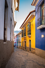 Fototapeta na wymiar colorful tourist colonial houses to visit in La Paz Bolivia and Latin America