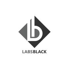 Letter LB. Labs Black Logo design. Vector Illustration.