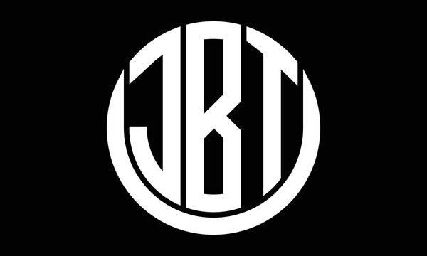 JBT three letter circle logo design vector template.  monogram symbol on black & white.