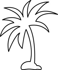 Tropical palm tree black silhouettes isolated on white background.