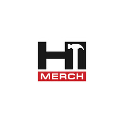 H Merch Logo design. Hammer icon. Vector Illustration.