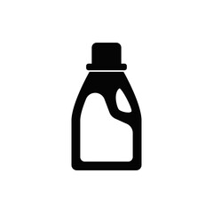 Cleaning liguid detergent icon in black flat glyph, filled style isolated on white background