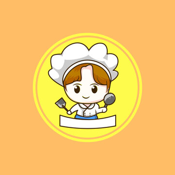 Premium vector l chef boy cute with amazing design. logo mascot. royalty free