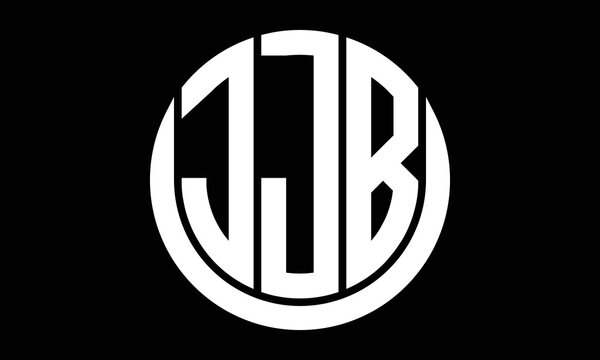 JJB three letter circle logo design vector template.  monogram symbol on black & white.
