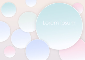 vector illustration pastel abstract background circular object imitation paper minimalist eps 10