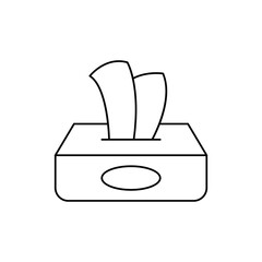Tissue box icon in line style icon, isolated on white background