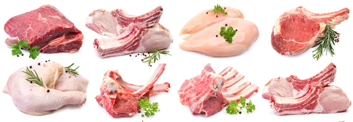 Photo sur Plexiglas Légumes frais raw pork chops