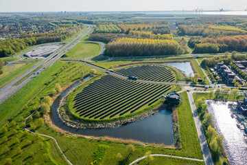 Solar panel farm in a form of an 