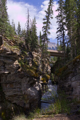 Rocky Stone Walls at Athabasca Falls