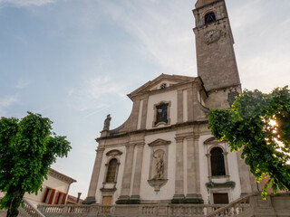 Fototapeta premium Church in Cison di Valmarino, one of the most suggestive villages in Veneto 