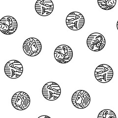 Zodiac Astrological Sign Animal vector seamless pattern