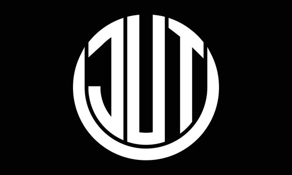 JVT three letter circle logo design vector template.  monogram symbol on black & white.