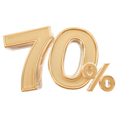 3d number 70 percent golden sale